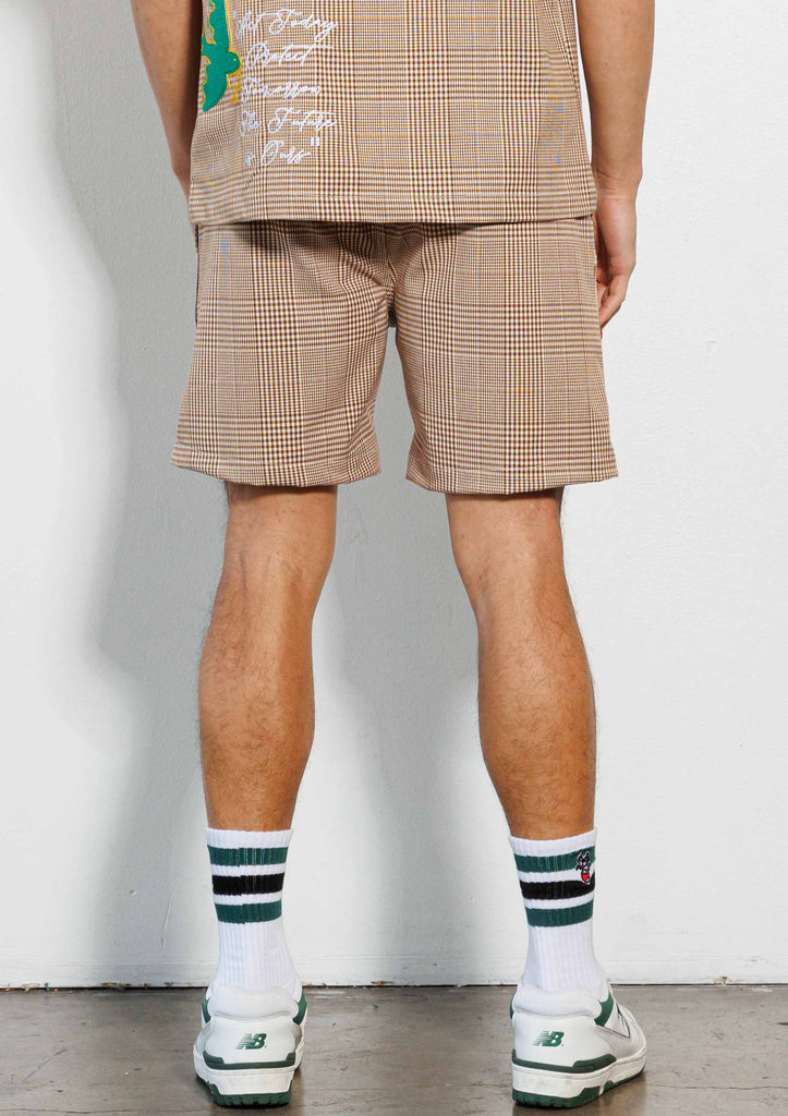 GLEN CHECK MULTI PATCH   WOVEN  SHORTS
