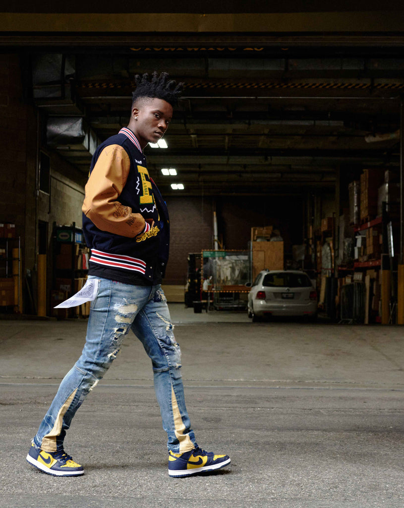 HEAVY RIP & REPAIR SLIM STRAIGHT DENIM